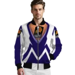 custom phoenix suns v stripes purple white bomber jacket best selling