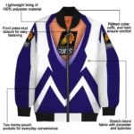 custom phoenix suns v stripes purple white bomber jacket best selling