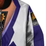 custom phoenix suns v stripes purple white bomber jacket best selling