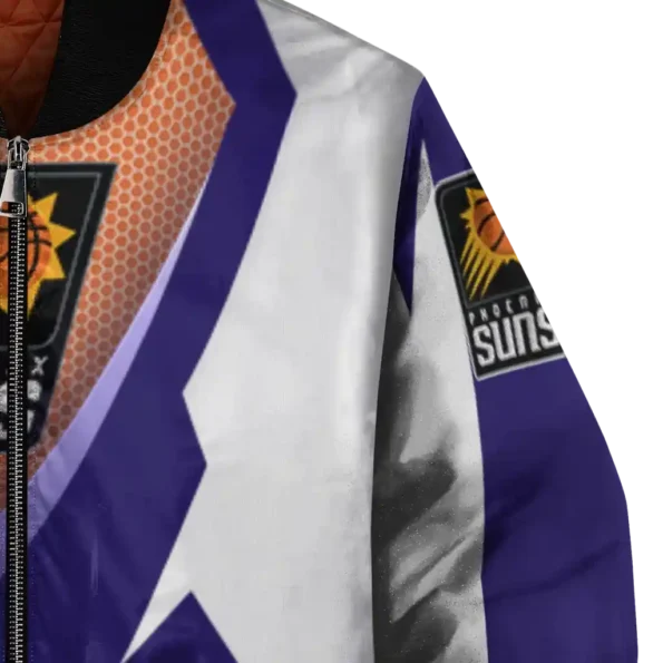 custom phoenix suns v stripes purple white bomber jacket premium grade