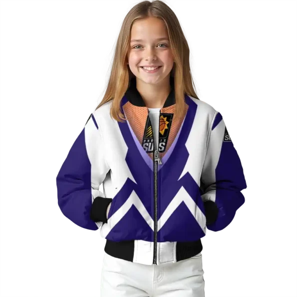 custom phoenix suns v stripes purple white bomber jacket top rated