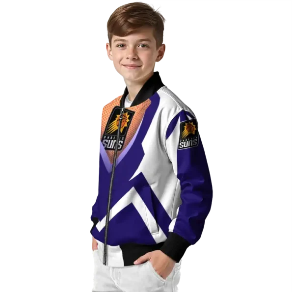 custom phoenix suns v stripes purple white bomber jacket trendy