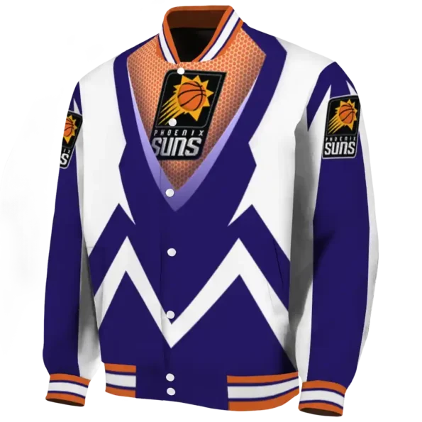 custom phoenix suns v stripes purple white varsity jacket best selling.webp