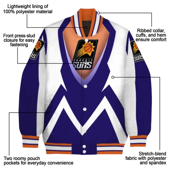 custom phoenix suns v stripes purple white varsity jacket new arrival.webp