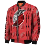 custom portland trail blazers bolt stripe red bomber jacket best selling