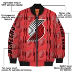 custom portland trail blazers bolt stripe red bomber jacket best selling