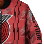 custom portland trail blazers bolt stripe red bomber jacket best selling