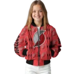 custom portland trail blazers bolt stripe red bomber jacket best selling