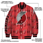 custom portland trail blazers bolt stripe red varsity jacket best selling.webp