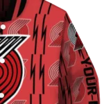 custom portland trail blazers bolt stripe red varsity jacket best selling.webp