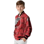 custom portland trail blazers bolt stripe red varsity jacket best selling.webp