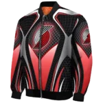 custom portland trail blazers mesh chest black bomber jacket best selling