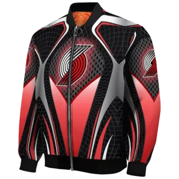 custom portland trail blazers mesh chest black bomber jacket best selling