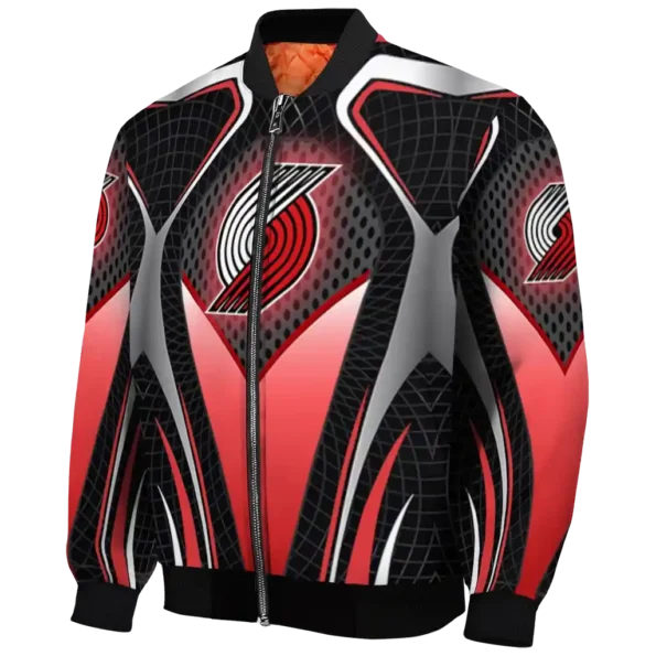 custom portland trail blazers mesh chest black bomber jacket best selling