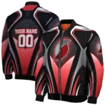custom portland trail blazers mesh chest black bomber jacket best selling