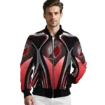custom portland trail blazers mesh chest black bomber jacket best selling