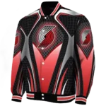 custom portland trail blazers mesh chest black varsity jacket best selling.webp