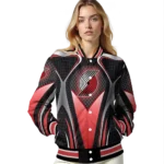 custom portland trail blazers mesh chest black varsity jacket best selling.webp