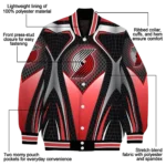 custom portland trail blazers mesh chest black varsity jacket best selling.webp