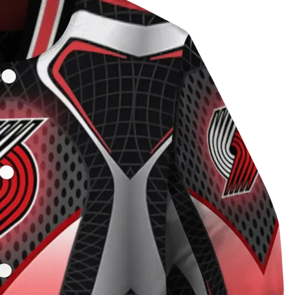 custom portland trail blazers mesh chest black varsity jacket premium grade.webp