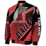 custom portland trail blazers star burst red bomber jacket best selling