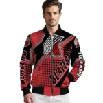 custom portland trail blazers star burst red bomber jacket best selling