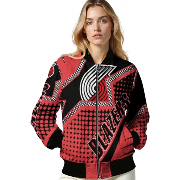 custom portland trail blazers star burst red bomber jacket latest model