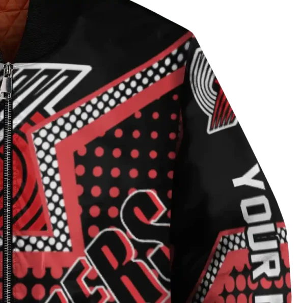 custom portland trail blazers star burst red bomber jacket premium grade