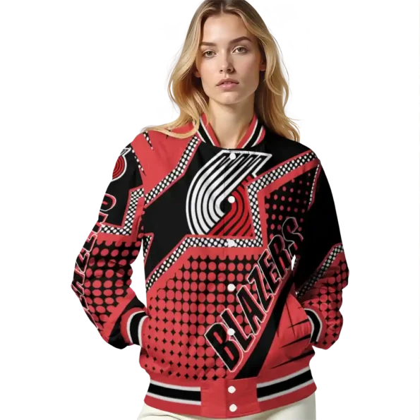 custom portland trail blazers star burst red varsity jacket latest model.webp