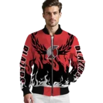 custom portland trail blazers winged blaze red white bomber jacket best selling