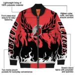custom portland trail blazers winged blaze red white bomber jacket best selling