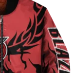 custom portland trail blazers winged blaze red white bomber jacket best selling