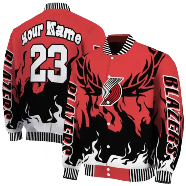 custom portland trail blazers winged blaze red white varsity jacket fashion forward.webp