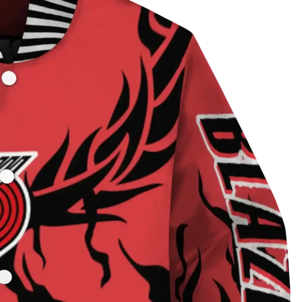 custom portland trail blazers winged blaze red white varsity jacket premium grade.webp