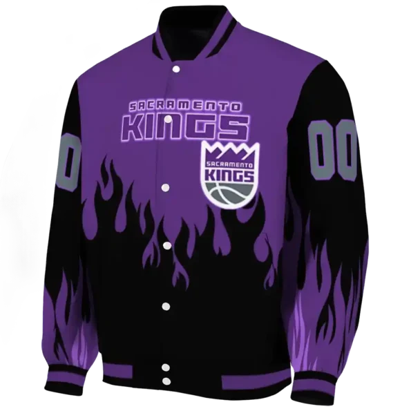 custom sacramento kings flame border purple black varsity jacket best selling.webp