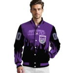 custom sacramento kings flame border purple black varsity jacket best selling.webp