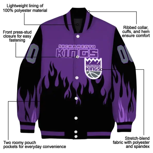custom sacramento kings flame border purple black varsity jacket new arrival.webp