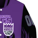 custom sacramento kings flame border purple black varsity jacket best selling.webp