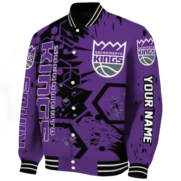 custom sacramento kings hexagon cluster purple black varsity jacket best selling.webp