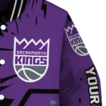 custom sacramento kings hexagon cluster purple black varsity jacket best selling.webp