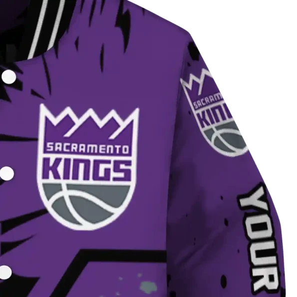 custom sacramento kings hexagon cluster purple black varsity jacket premium grade.webp