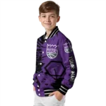 custom sacramento kings hexagon cluster purple black varsity jacket best selling.webp