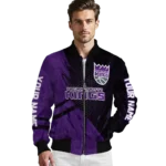 custom sacramento kings hexagon mesh purple black bomber jacket best selling
