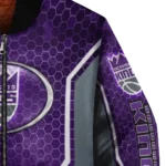 custom sacramento kings power plate purple bomber jacket best selling