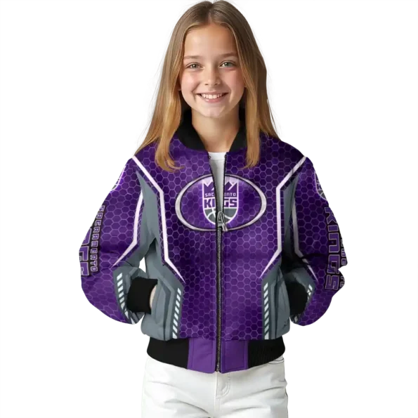 custom sacramento kings power plate purple bomber jacket top rated