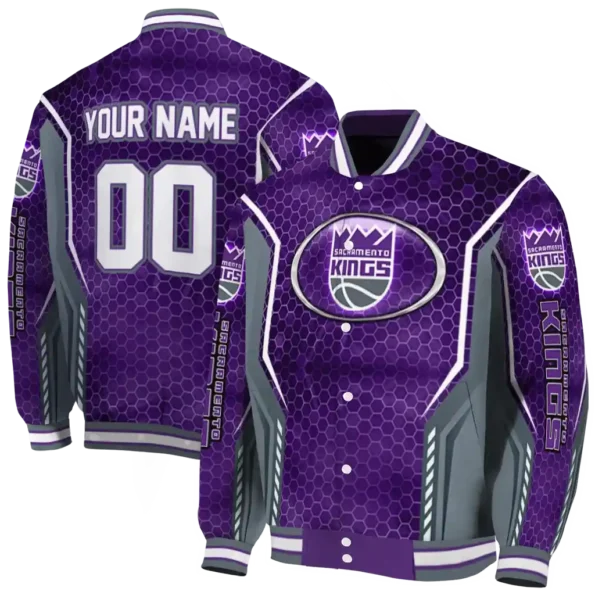 custom sacramento kings power plate purple varsity jacket fashion forward.webp