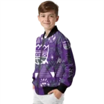custom sacramento kings pyramid shapes purple bomber jacket best selling