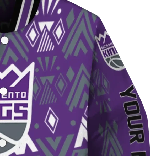 custom sacramento kings pyramid shapes purple varsity jacket premium grade.webp