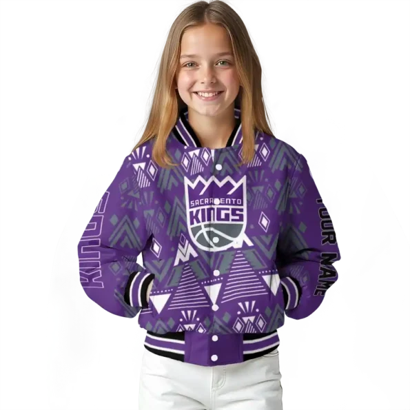 custom sacramento kings pyramid shapes purple varsity jacket top rated.webp