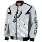 custom san antonio spurs chevron angles silver bomber jacket best selling